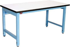 Proline - 60 Wide x 30" Deep x 36" High, Static Dissipative Workbench - Adjustable Height Legs, Blue - Industrial Tool & Supply
