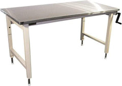 Proline - 72 Wide x 30" Deep x 42" High, Stainless Steel Workbench - Adjustable Height Legs, Blue - Industrial Tool & Supply