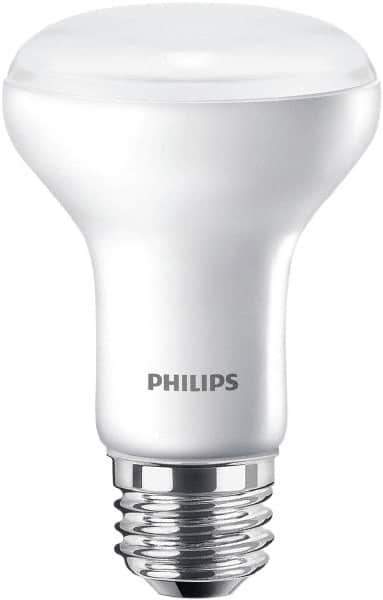 Philips - 6 Watt LED Flood/Spot Medium Screw Lamp - 2,700°K Color Temp, 450 Lumens, 120 Volts, Dimmable, Shatter Resistant, R20, 25,000 hr Avg Life - Industrial Tool & Supply