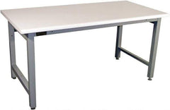Proline - 72 Wide x 30" Deep x 36" High, Static Dissipative Workbench - Adjustable Height Legs, Gray - Industrial Tool & Supply
