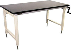Proline - 72 Wide x 30" Deep x 42" High, Chem-Guard Workbench - Adjustable Height Legs, Beige - Industrial Tool & Supply