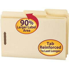 SMEAD - 14-5-8 x 9-15/16", Legal, Manila, File Folders with Top Tab - 11 Point Stock, Assorted Tab Cut Location - Industrial Tool & Supply