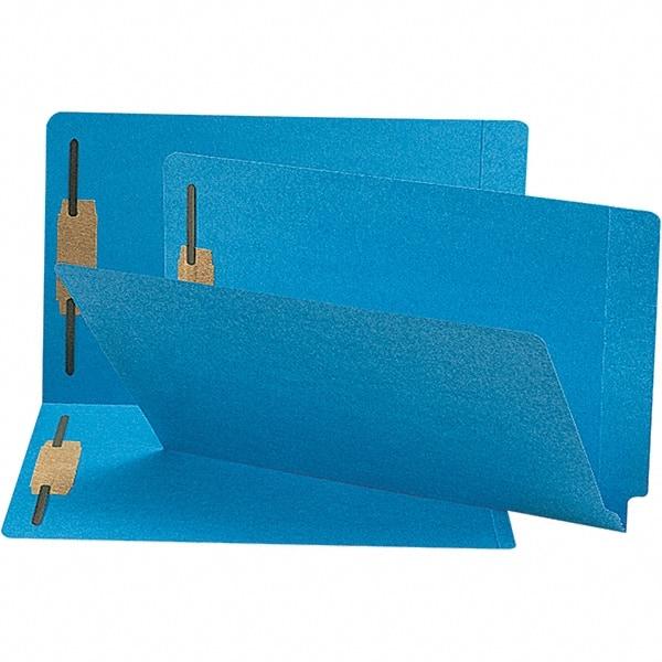 SMEAD - 15-1/4 x 9-1/2", Legal, Blue, File Folders with End Tab - 11 Point Stock, Straight Tab Cut Location - Industrial Tool & Supply