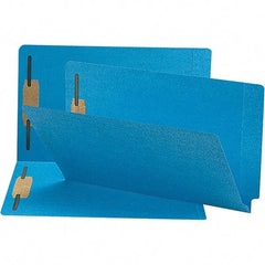 SMEAD - 15-1/4 x 9-1/2", Legal, Blue, File Folders with End Tab - 11 Point Stock, Straight Tab Cut Location - Industrial Tool & Supply