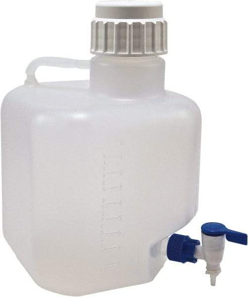 Dynalon Labware - 10,000 mL Carboy - Polypropylene, Translucent, 14.1" High x 9.4" Diam, 90mm Cap - Industrial Tool & Supply