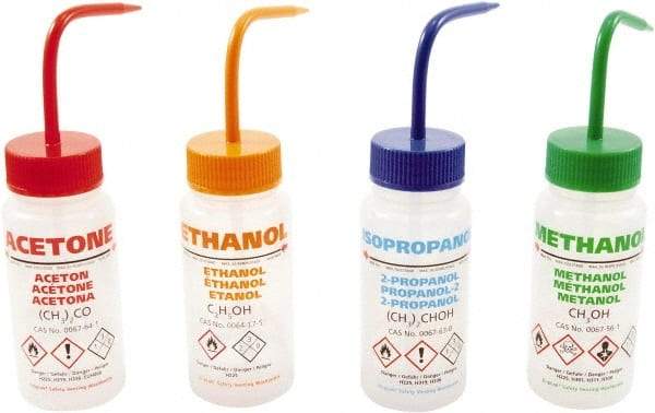 Dynalon Labware - 250 mL Safety Wash Bottle - Polyethylene, Translucent, 5.7" High x 2.4" Diam, 50mm Cap - Industrial Tool & Supply