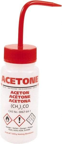 Dynalon Labware - 250 mL Safety Wash Bottle - Polyethylene, Translucent, 5.7" High x 2.4" Diam, 50mm Cap - Industrial Tool & Supply