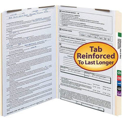 SMEAD - 14-5/8 x 9-1/2", Legal, Manila, File Folders with Top Tab - 11 Point Stock, Straight Tab Cut Location - Industrial Tool & Supply