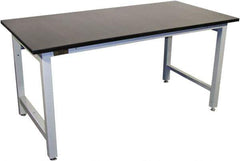 Proline - 60 Wide x 36" Deep x 36" High, Epoxy Resin Workbench - Adjustable Height Legs, Gray - Industrial Tool & Supply