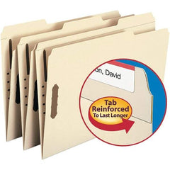 SMEAD - 14-5/8 x 9-1/2", Legal, Manila, File Folders with Top Tab - 11 Point Stock, Assorted Tab Cut Location - Industrial Tool & Supply