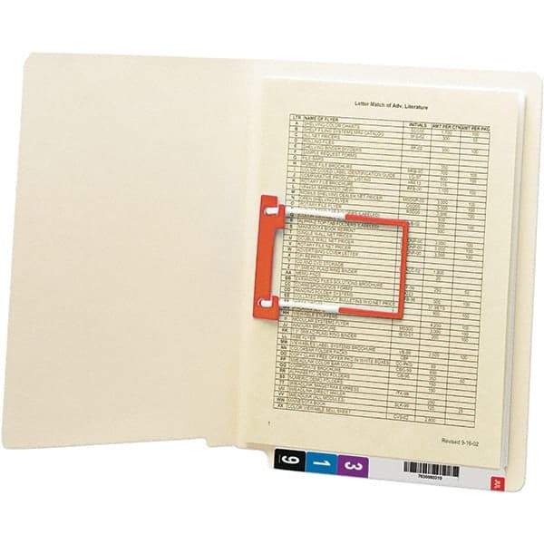 SMEAD - 12-1/4 x 9-1/2", Letter Size, Manila, File Folders with End Tab - 11 Point Stock, Straight Tab Cut Location - Industrial Tool & Supply