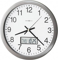Howard Miller - 12 Inch Diameter, White Face, Dial Wall Clock - Analog Display, Gray Case, Runs on AA Battery - Industrial Tool & Supply