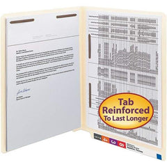 SMEAD - 12-1/4 x 9-1/2", Letter Size, Manila, File Folders with End Tab - 11 Point Stock, Straight Tab Cut Location - Industrial Tool & Supply