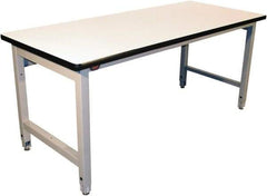 Proline - 60 Wide x 30" Deep x 36" High, Plastic Laminate Workbench - Adjustable Height Legs, Gray - Industrial Tool & Supply