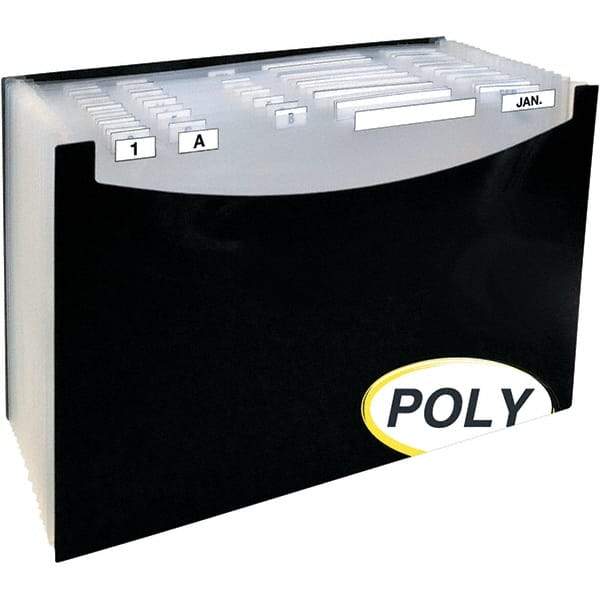 SMEAD - 15 x 9-1/4", Legal, Black, Expansion Folders - Assorted Tab Cut Location - Industrial Tool & Supply