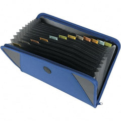 SMEAD - 13-3/4 x 10-21/32", Letter Size, Blue, Expansion Folders - Assorted Tab Cut Location - Industrial Tool & Supply