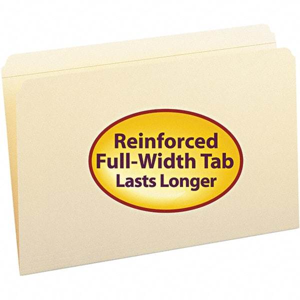 SMEAD - 14-5/8 x 9-1/2", Legal, Manila, File Folders with Top Tab - 11 Point Stock, Straight Tab Cut Location - Industrial Tool & Supply