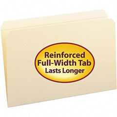 SMEAD - 14-5/8 x 9-1/2", Legal, Manila, File Folders with Top Tab - 11 Point Stock, Straight Tab Cut Location - Industrial Tool & Supply