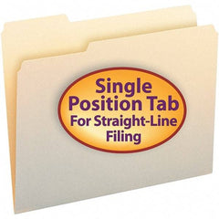 SMEAD - 11-5/8 x 9-1/2", Letter Size, Manila, File Folders with Top Tab - 11 Point Stock, 1st Position Tab Cut Location - Industrial Tool & Supply