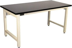 Proline - 72 Wide x 30" Deep x 36" High, Chem-Guard Workbench - Adjustable Height Legs, Beige - Industrial Tool & Supply