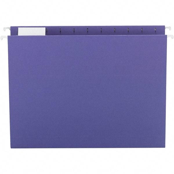 SMEAD - 12-1/4 x 9-1/2", Letter Size, Purple, Hanging File Folder - 11 Point Stock, 1/5 Tab Cut Location - Industrial Tool & Supply