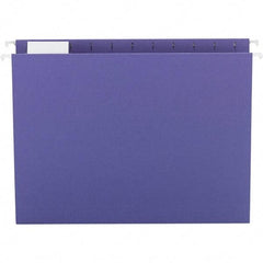 SMEAD - 12-1/4 x 9-1/2", Letter Size, Purple, Hanging File Folder - 11 Point Stock, 1/5 Tab Cut Location - Industrial Tool & Supply