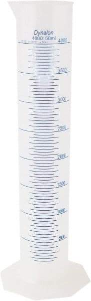 Dynalon Labware - 4,000 ml Polypropylene Graduated Cylinder - 50 ml Graduation, 8-7/64" Diam x 23-5/8" High - Industrial Tool & Supply
