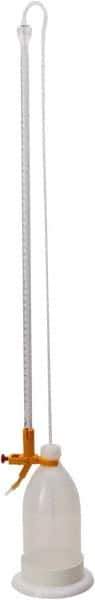 Dynalon Labware - 50 ml Borosilicate Glass Burette, Polyethylene Bottle Titrating Burette - 6-1/2" Diam x 34-1/4" High - Industrial Tool & Supply