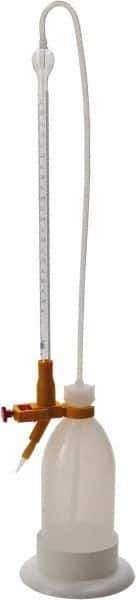 Dynalon Labware - 10 ml Borosilicate Glass Burette, Polyethylene Bottle Titrating Burette - 4-39/64" Diam x 22-7/16" High - Industrial Tool & Supply