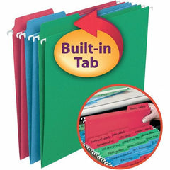 SMEAD - 12-1/4 x 9-1/2", Letter Size, Assorted Colors, Hanging File Folder - 11 Point Stock, 1/3 Tab Cut Location - Industrial Tool & Supply