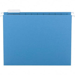 SMEAD - 12-1/4 x 9-1/2", Letter Size, Blue, Hanging File Folder - 11 Point Stock, 1/5 Tab Cut Location - Industrial Tool & Supply