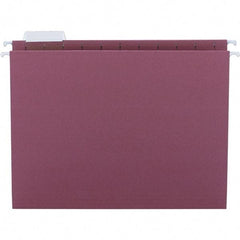 SMEAD - 12-1/4 x 9-1/2", Letter Size, Maroon, Hanging File Folder - 11 Point Stock, 1/5 Tab Cut Location - Industrial Tool & Supply
