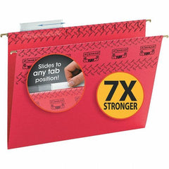 SMEAD - 12-1/4 x 9-1/2", Letter Size, Red, Hanging File Folder - 11 Point Stock, 1/3 Tab Cut Location - Industrial Tool & Supply