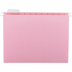 SMEAD - 12-1/4 x 9-1/2", Letter Size, Pink, Hanging File Folder - 11 Point Stock, 1/5 Tab Cut Location - Industrial Tool & Supply