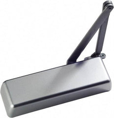 Ability One - 12" Closer Body Length, Institutional Grade 1 Door Closer Manual Damper - Aluminum Finish, Non-Handed - Industrial Tool & Supply