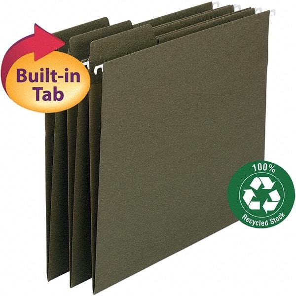 SMEAD - 12-1/4 x 9-1/2", Letter Size, Standard Green, Hanging File Folder - 11 Point Stock, 1/3 Tab Cut Location - Industrial Tool & Supply