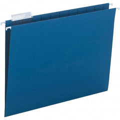 SMEAD - 12-1/4 x 9-1/2", Letter Size, Navy, Hanging File Folder - 11 Point Stock, 1/5 Tab Cut Location - Industrial Tool & Supply
