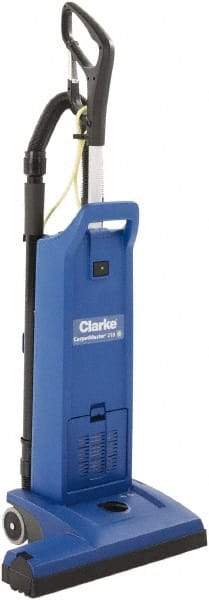 Clarke - Dual Motor Upright Vacuum Cleaner - 17-1/2" Cleaning Width, 9" Amps, Ergonomic Handle - Industrial Tool & Supply