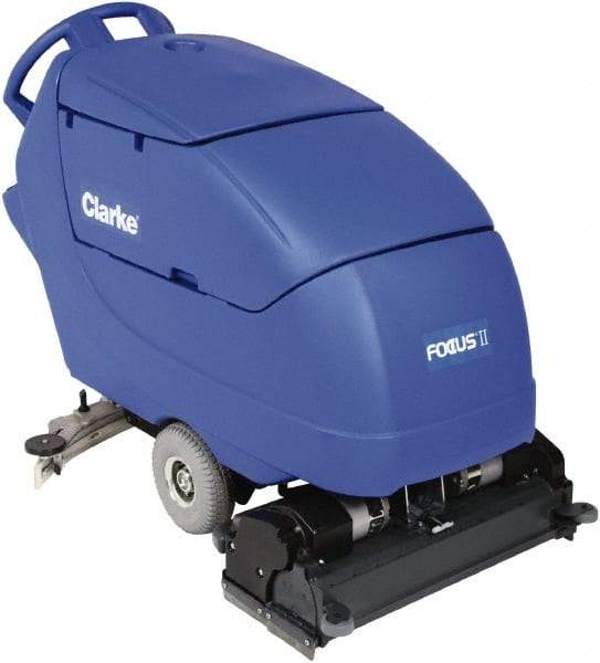 Clarke - 28" Cleaning Width, Battery Powered Floor Scrubber - 0.81 hp, 613 RPM, 23 Gal Tank Capacity - Industrial Tool & Supply
