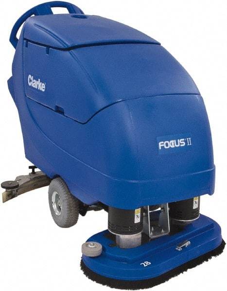 Clarke - 34" Cleaning Width, Battery Powered Floor Scrubber - 0.75 hp, 200 RPM, 23 Gal Tank Capacity - Industrial Tool & Supply
