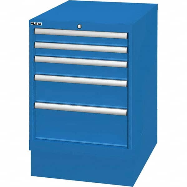 LISTA - 5 Drawer, 33 Compartment Bright Blue Steel Modular Storage Cabinet - Industrial Tool & Supply