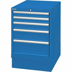 LISTA - 5 Drawer, 33 Compartment Bright Blue Steel Modular Storage Cabinet - Industrial Tool & Supply