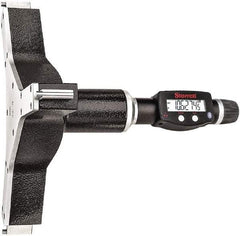 Starrett - 10" to 11", IP67, Carbide Face Electronic Inside Micrometer - 0.00005" Resolution, 0.00035" Accuracy, 4-5/8" Gage Depth - Industrial Tool & Supply