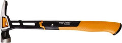 Fiskars - 20 oz Head, Straight Nail Hammer - 15-1/2" OAL, Forged Steel Head, 1-1/4" Face Diam, Smooth Face - Industrial Tool & Supply