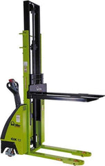 Vestil - 2,500 Lb Capacity, 89" Lift Height, Battery Operated Self-Propelled Electric Stacker - 45" Fork Length x 22" Fork Width - Industrial Tool & Supply