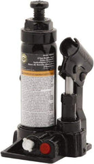 Omega Lift Equipment - 2 Ton Capacity Hydraulic Bottle Jack - 7-1/4" to 13-3/4" High, 6-1/2" Piston Stroke, 2" Screw Length, 3-5/8" Long x 3-7/8" Wide Base - Industrial Tool & Supply