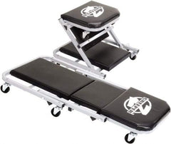 Omega Lift Equipment - 300 Lb Capacity, 6 Wheel Convertible Creeper - Alloy Steel, 21.85" Long x 4.53" Overall Height x 17" Wide - Industrial Tool & Supply