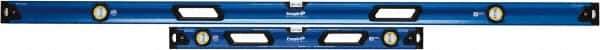 Empire Level - Magnetic 32" & 78" Long 3 Vial Box Beam Level - Metal, Blue, 1 Level & 2 Plumb Vials - Industrial Tool & Supply