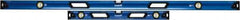 Empire Level - Magnetic 32" & 78" Long 3 Vial Box Beam Level - Metal, Blue, 1 Level & 2 Plumb Vials - Industrial Tool & Supply
