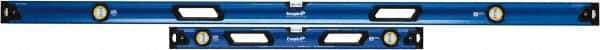 Empire Level - 32" & 78" Long 3 Vial Box Beam Level - Metal, Blue, 1 Level & 2 Plumb Vials - Industrial Tool & Supply